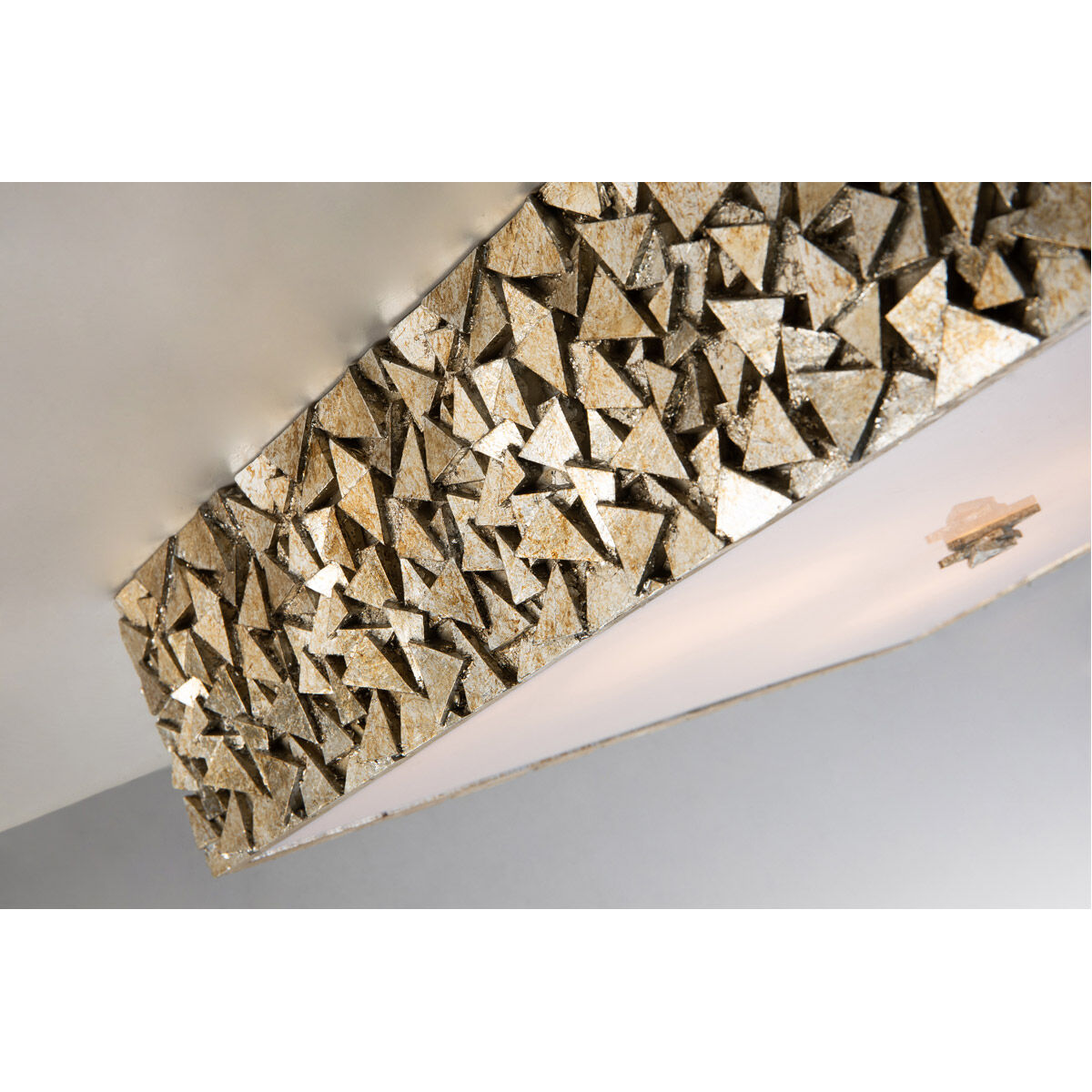 Mosaic 3 Light Silver Bath/Flush Mounts Ceiling Light in Silver Leaf with Antique